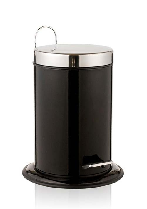 3 liters skandinavisk pedalhink för badrum - svart