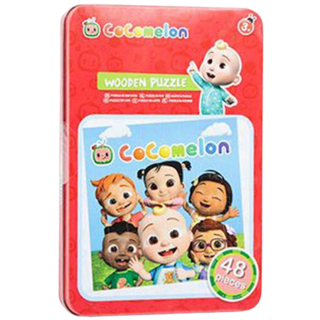 CoComelon Träpussel i Metallask – 48 bitar