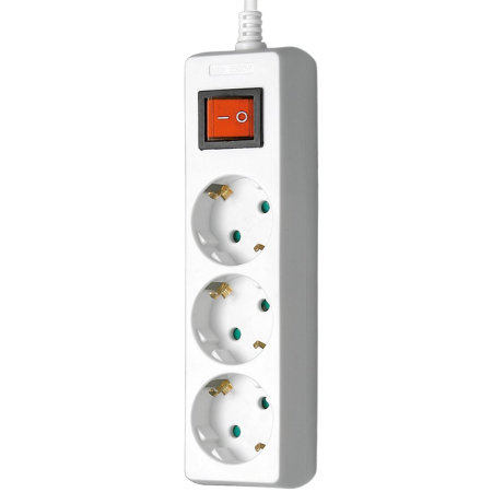 Goobay-uttag med 3 eluttag - 3 m
