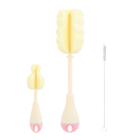 Kikka Boo Bottle Cleaning Pink Brush Set – 3 st