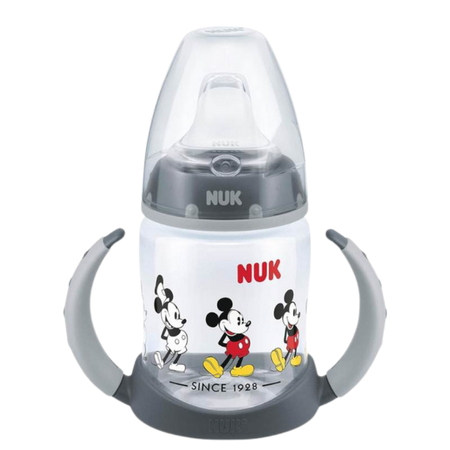 NUK First Choice Disney Lärflaska med Temperaturkontroll – Grå