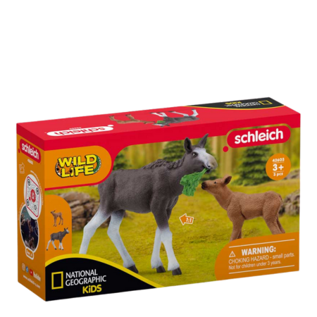 Schleich National Geographic Älg med Kalv Figur
