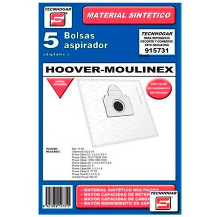 Tecnhogar Hoover-Moulinex Dammsugarpåsar - 5 st
