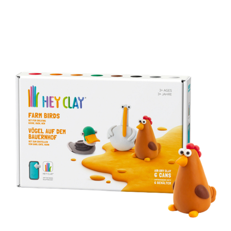 Tomy Hey Clay Gårdsfåglar Medium Modelleringsset – 6 st