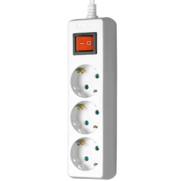 Goobay-uttag med 3 eluttag - 3 m