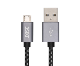 3sixT USB-A 2.0 till Micro USB Nylon-laddningskabel - 1 m