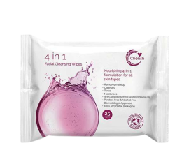 Cherish 4-i-1 Ansiktsrengöringsservetter - 25 st