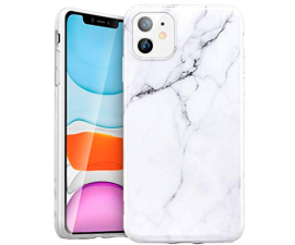 BasicPlus iPhone 11-skal - vit marmor