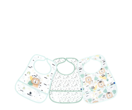 Kikka Boo Eva Terry Bib With Catcher - Savanna Mint - 3 st