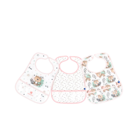 Kikka Boo Eva Terry Bib With Catcher - Savanna Pink - 3 st