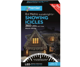 Premier 360 LED-ljuskedja Snöflinga - 8 8m